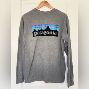 Patagonia P-6 Logo Responsibili-Tee Long Sleeve Gray Outdoor Gorpcore Style